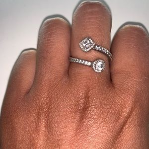 pandora abstract elegance clear CZ ring, RETIRED